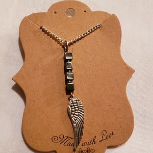 Handmade silver angelwing necklace